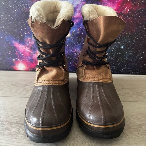 Sorel Brown Leather & Tan Winter Rain & Snow Boots main image 5